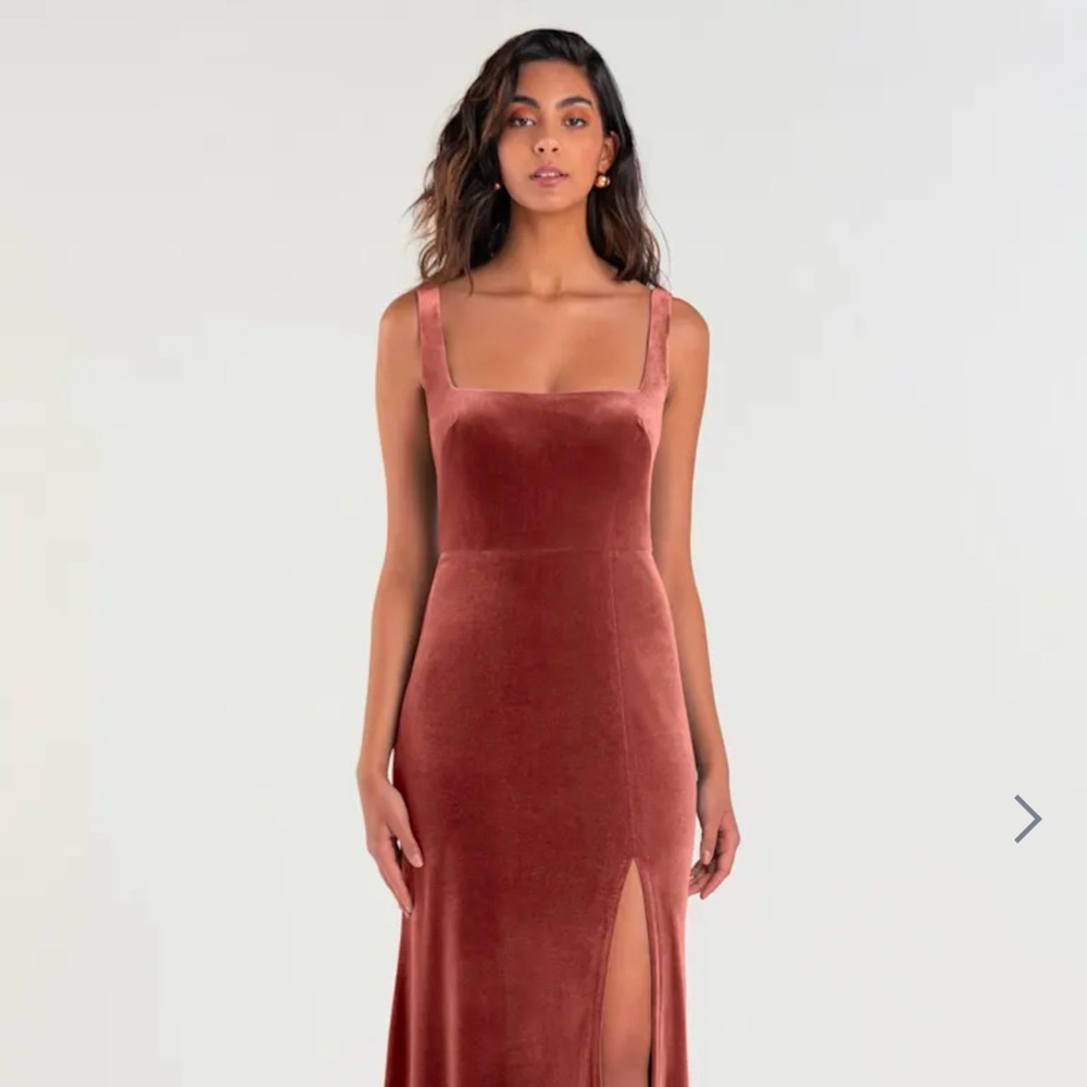Elegant Velvet Rust Dress Mara style by Jenny Yoo